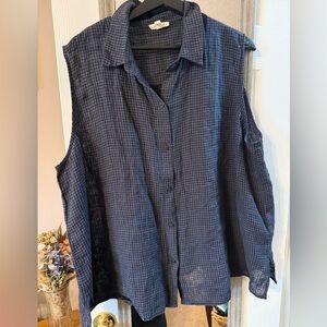 Eileen Fisher Linen Boxy Button Up